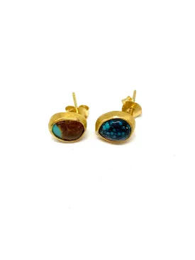 Heather Benjamin Small Round Turquoise Studs