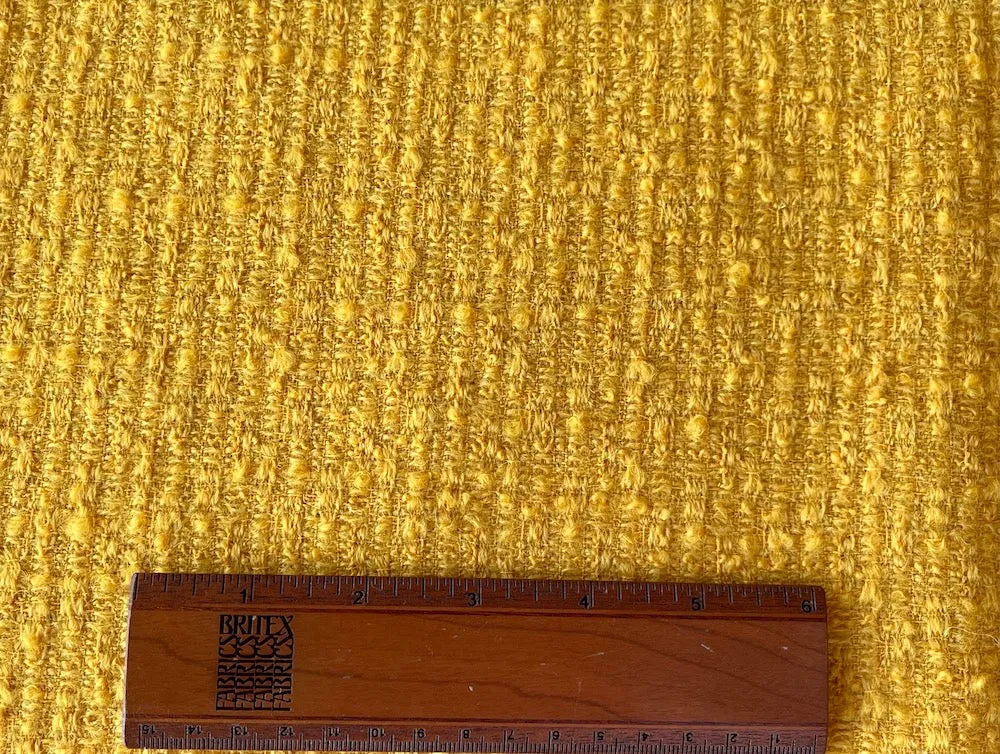 High-End Golden Sunflower Yellow Wool Bouclé (Made in Italy)