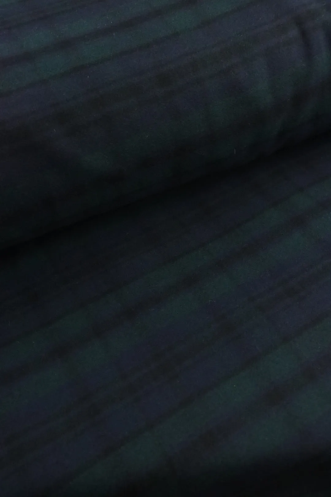Hunter/Navy/Black Plaid Melton Double Weave Wool | By The Half Yard
