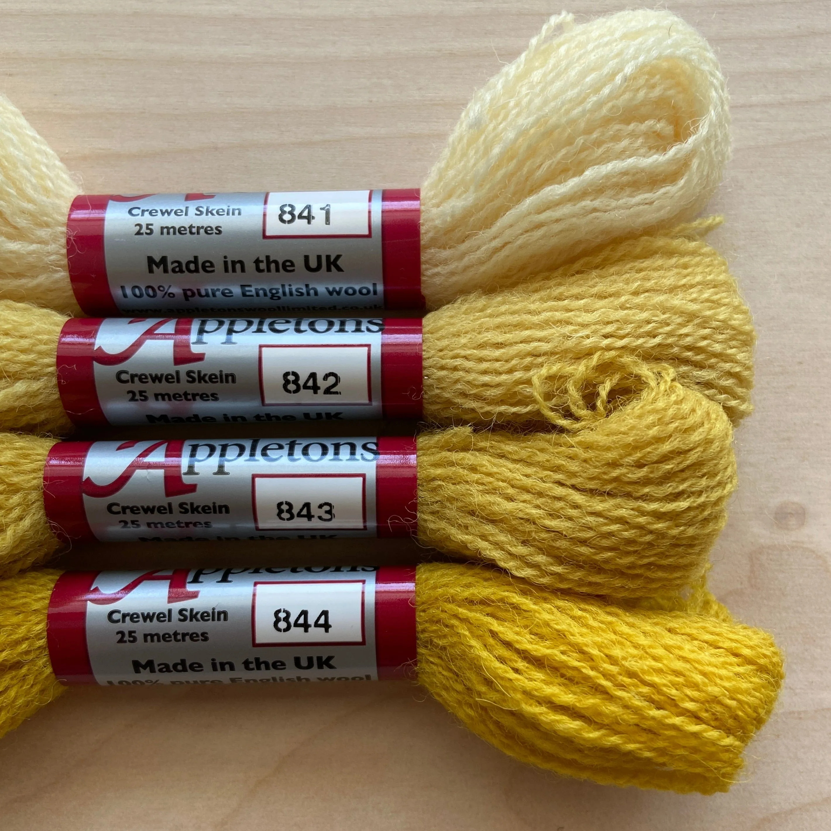 Individual Appletons Crewel Wool Skeins from the Heraldic Gold Colorway