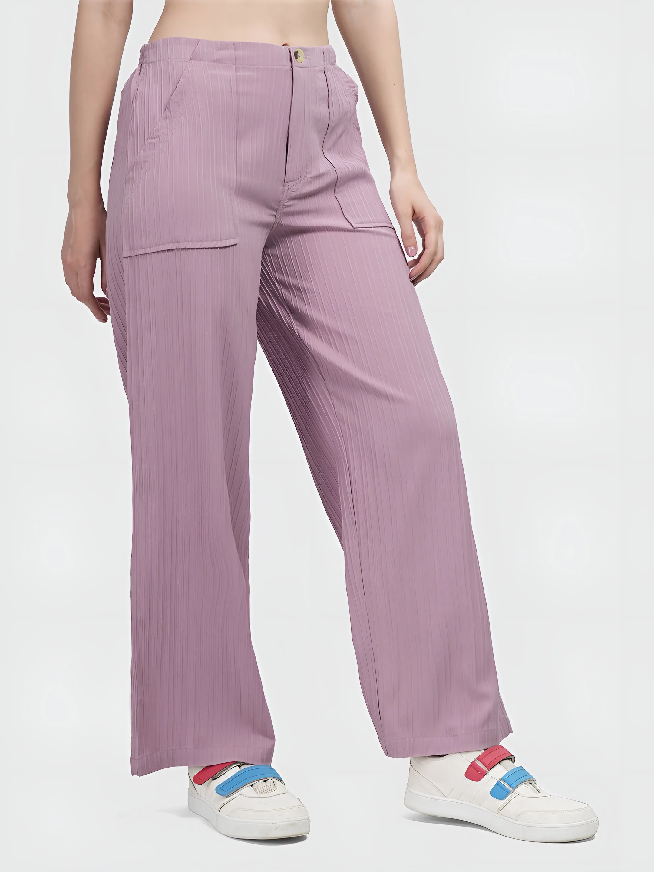 Lilac Colour | Women Formal Trousers Regular Fit