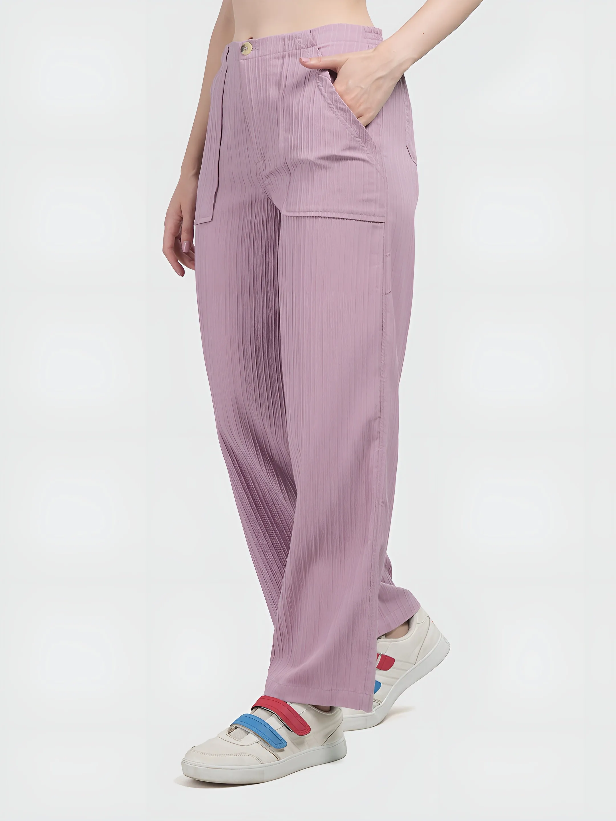 Lilac Colour | Women Formal Trousers Regular Fit