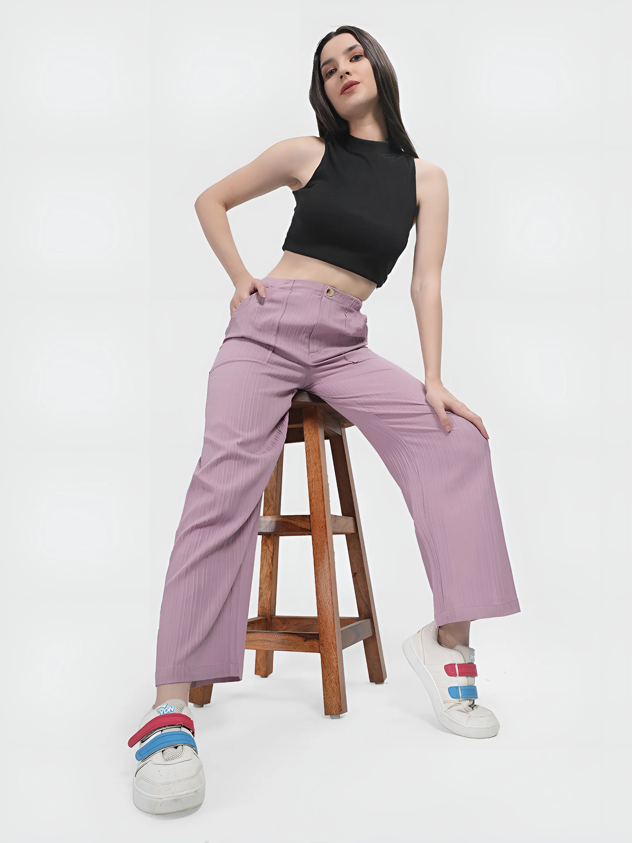 Lilac Colour | Women Formal Trousers Regular Fit