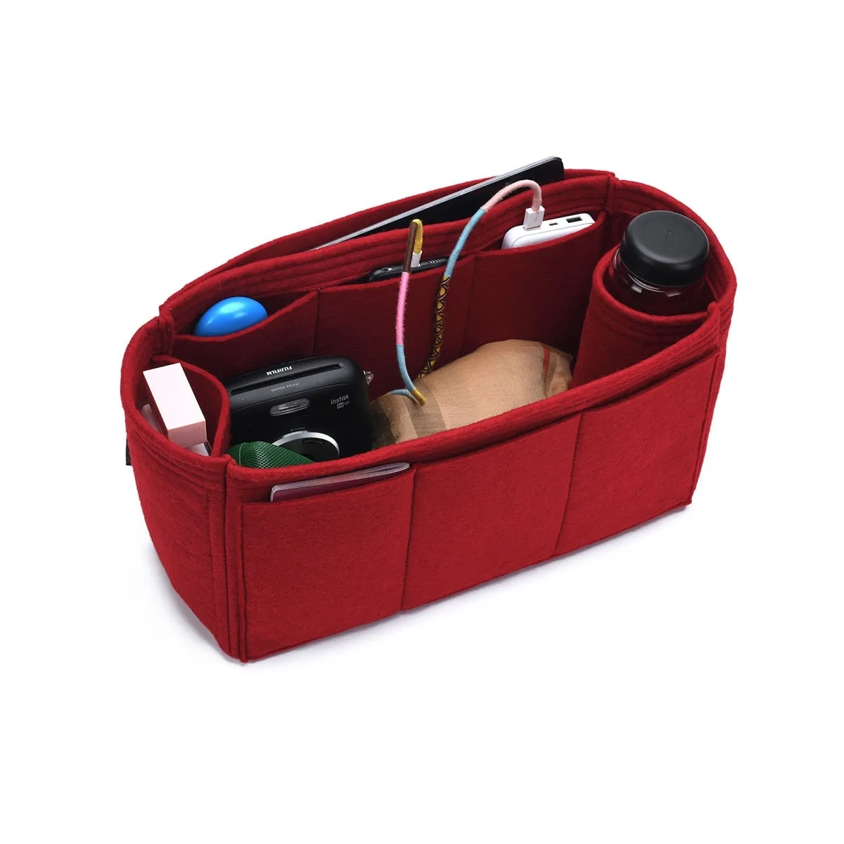 Longchamp Le Foulonné, Le Pliage, Pénélope Bag Models Organizer Insert, Bag Organizer with Single Bottle Holder and Exterior Pockets