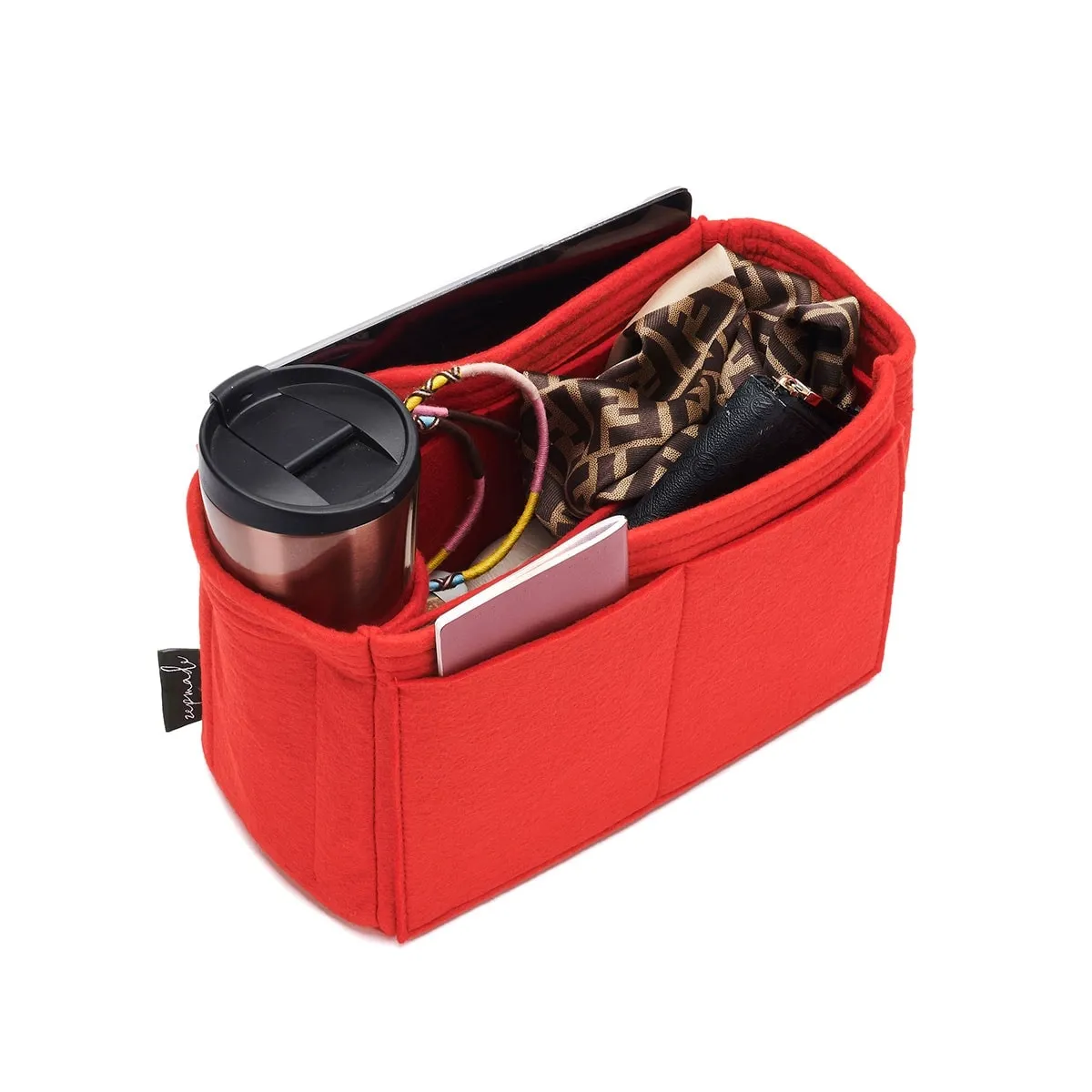 Longchamp Le Foulonné, Le Pliage, Pénélope Bag Models Organizer Insert, Bag Organizer with Single Bottle Holder and Exterior Pockets