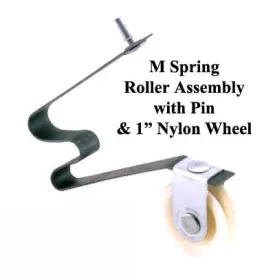 M Spring Tension Roller Assembly with Pin &amp; 1 Inch Nylon Wheel for Sliding Screen Door