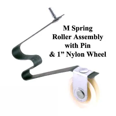M Spring Tension Roller Assembly with Pin &amp; 1 Inch Nylon Wheel for Sliding Screen Door