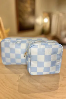 Medium Checkered Cosmetic Bag