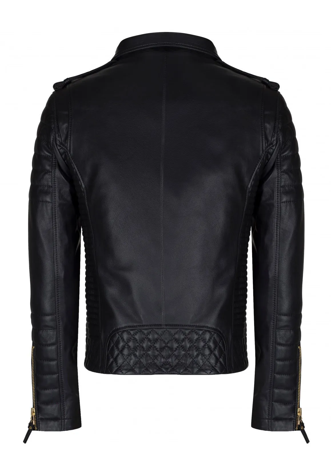 Men Designer Padded Motorcycle Leather Jacket