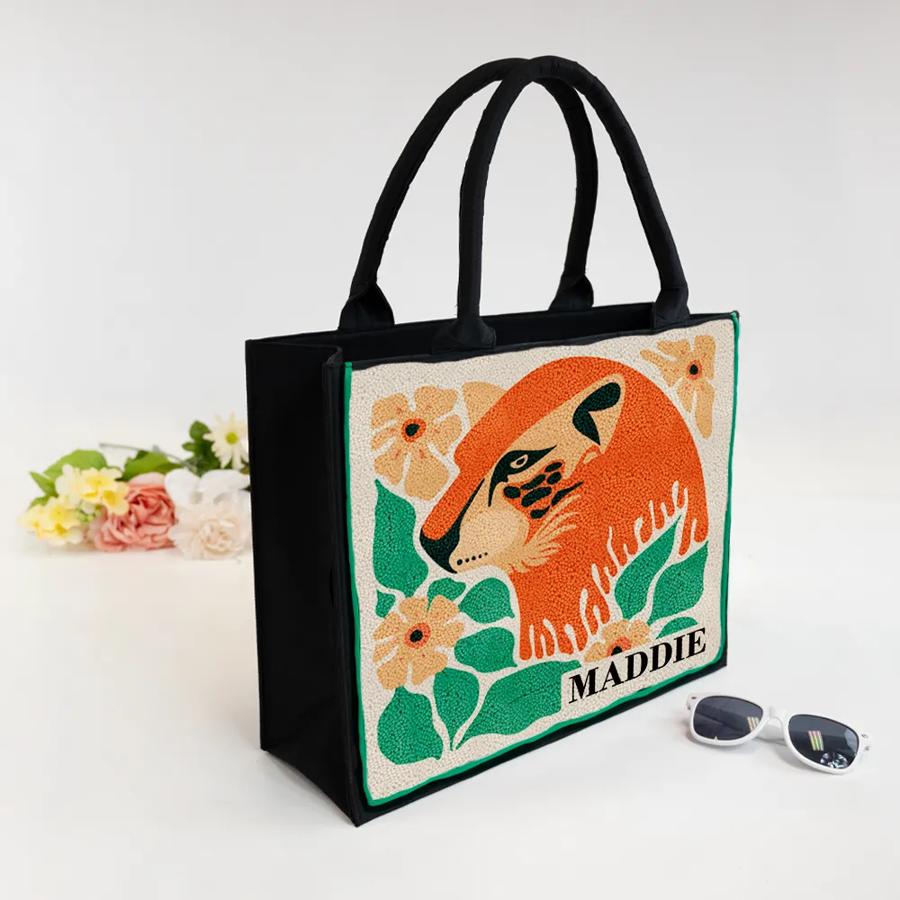 Personalized Beaded Tote Bag with Name