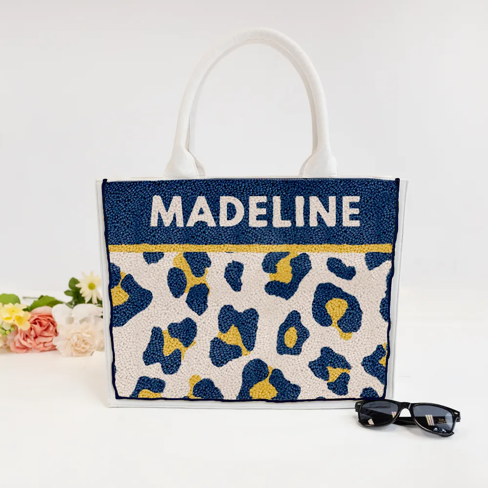 Personalized Beaded Tote Bag with Name