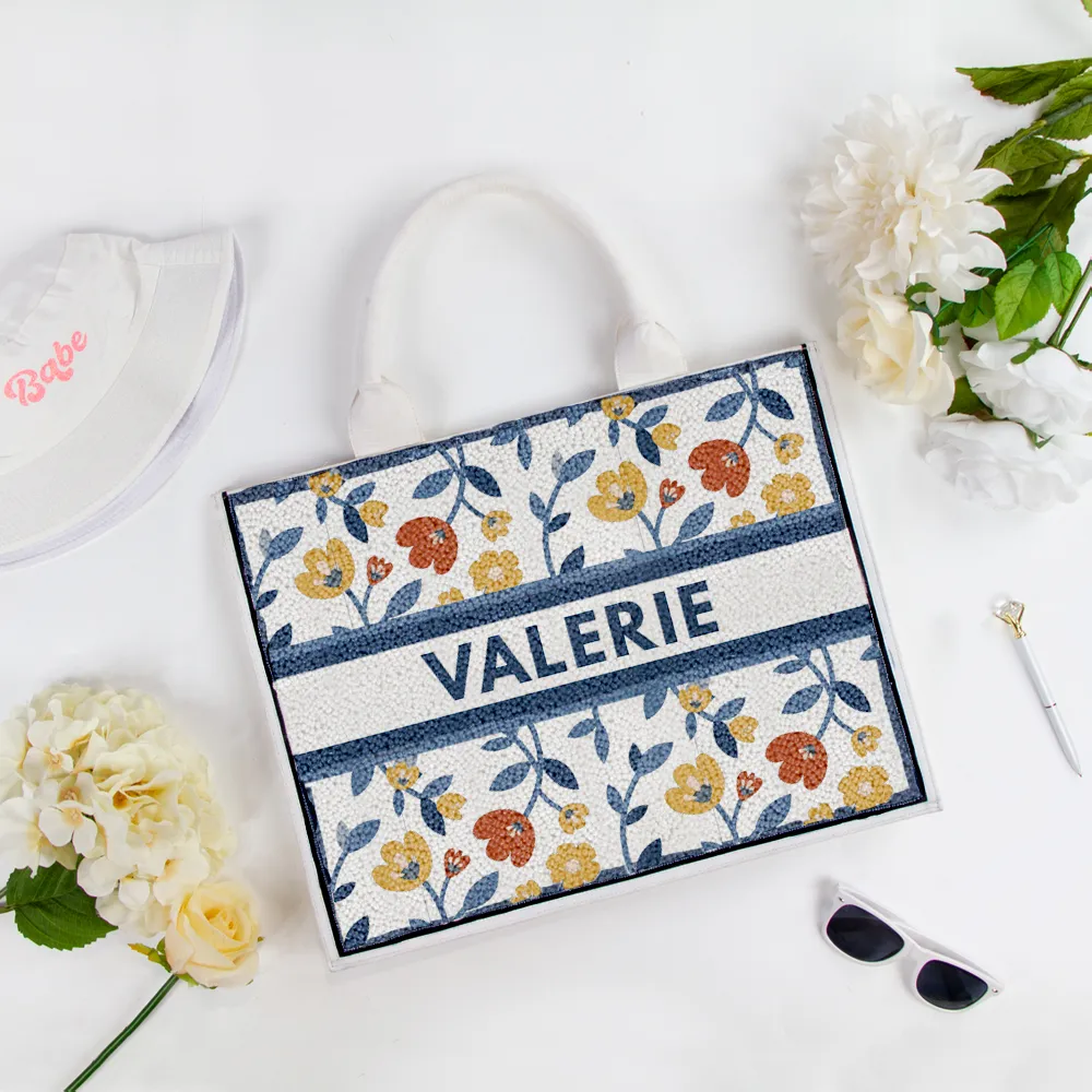 Personalized Beaded Tote Bag with Name
