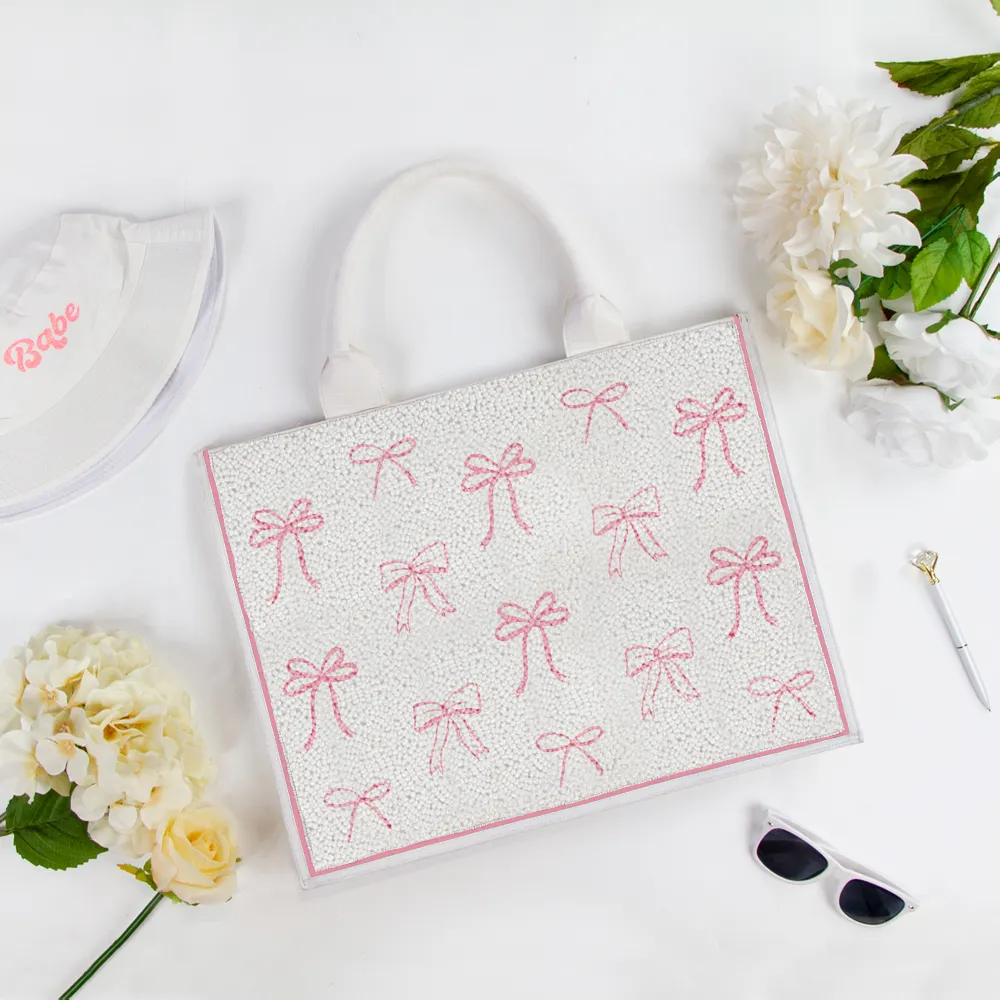 Personalized Beaded Tote Bag with Name