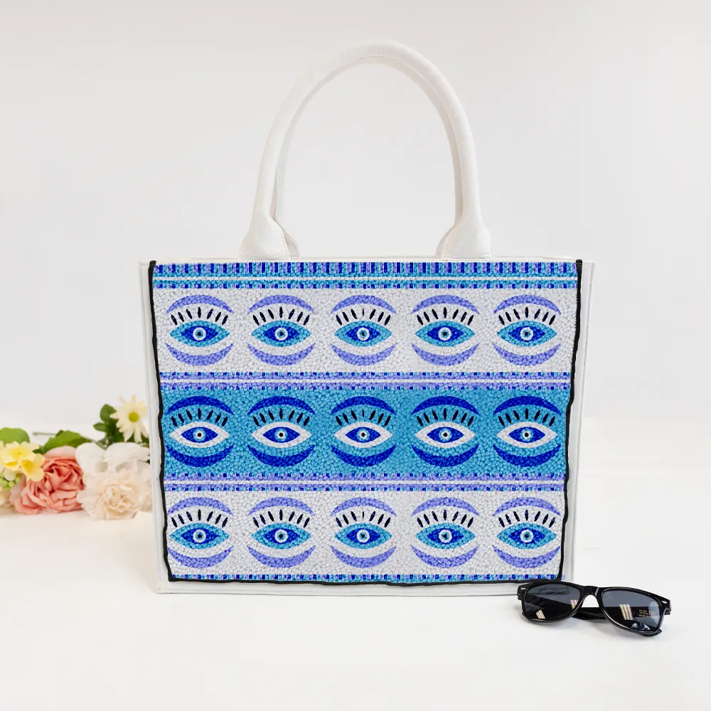 Personalized Beaded Tote Bag with Name