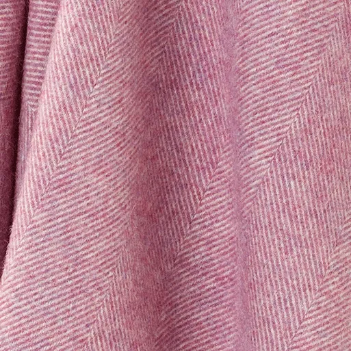 Pink Shetland Herringbone Throw by Bronte