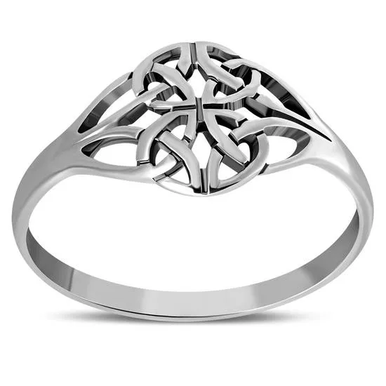 Plain Celtic Trinity Knots Silver Ring