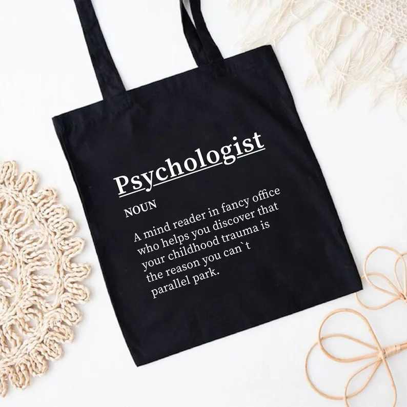 Psychologist Definition Tote Bag, Psychologist Enthusiast Tote Bag
