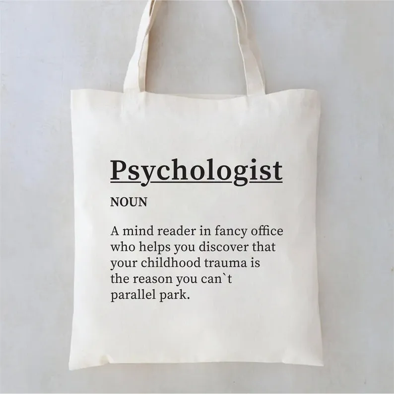 Psychologist Definition Tote Bag, Psychologist Enthusiast Tote Bag