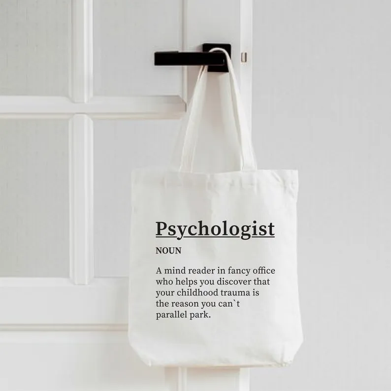 Psychologist Definition Tote Bag, Psychologist Enthusiast Tote Bag