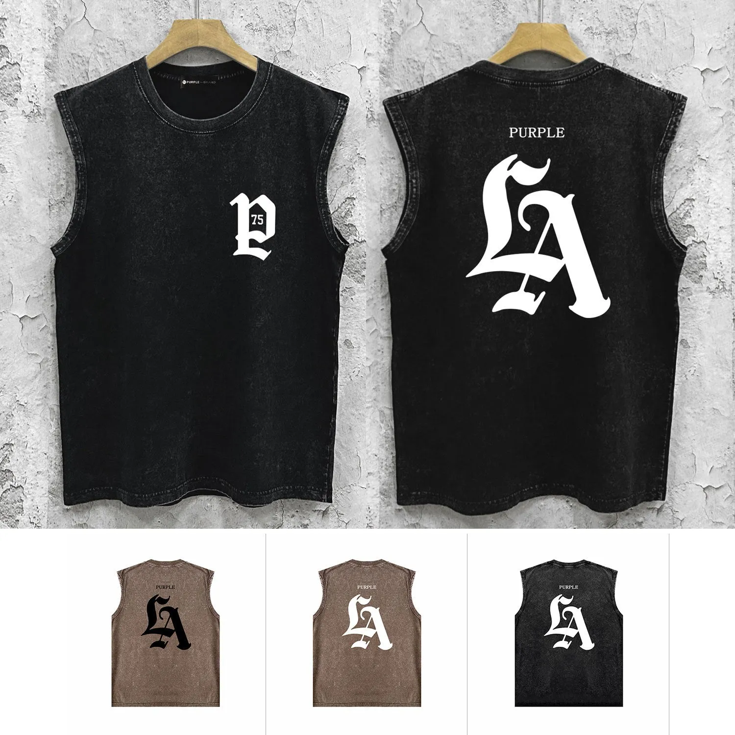Purple Brand Distressed Tank T Shirts   PURPLE BRAND VINTAGE TANK