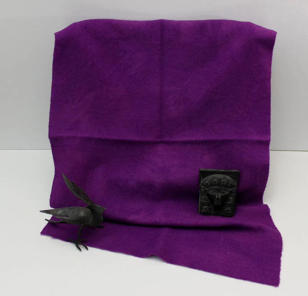 PURPLE Hand Dyed HALF YARD Wool Fabric for Wool Applique and Rug Hooking