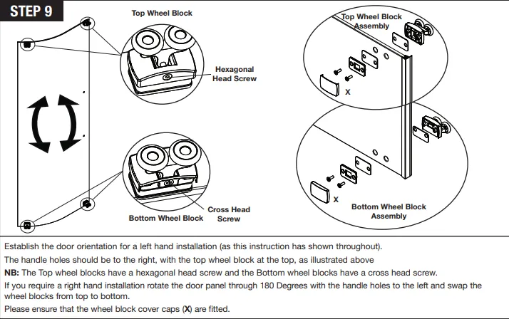Showerlux Linea guide TOP and BOTTOM roller assembly