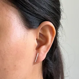 Silver Tube Ear Studs