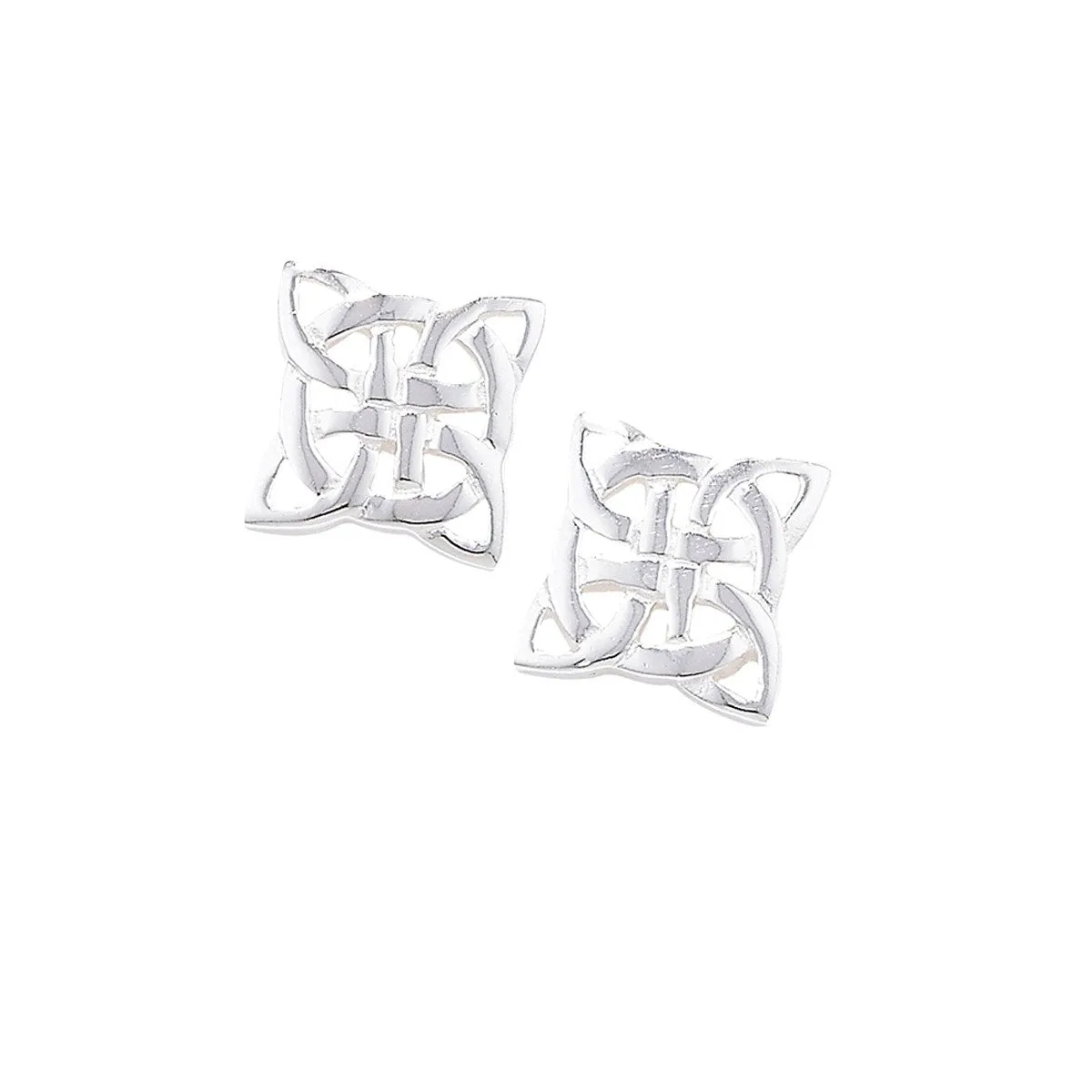 Sterling Silver Celtic Square Studs