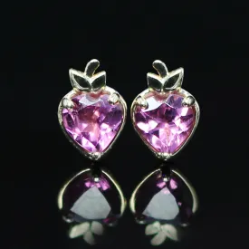 Strawberry Fruit Studs- Rhodolite Garnets