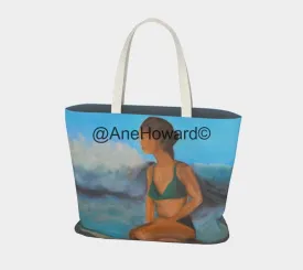 Surfer Girl Large Cotton Tote Bag