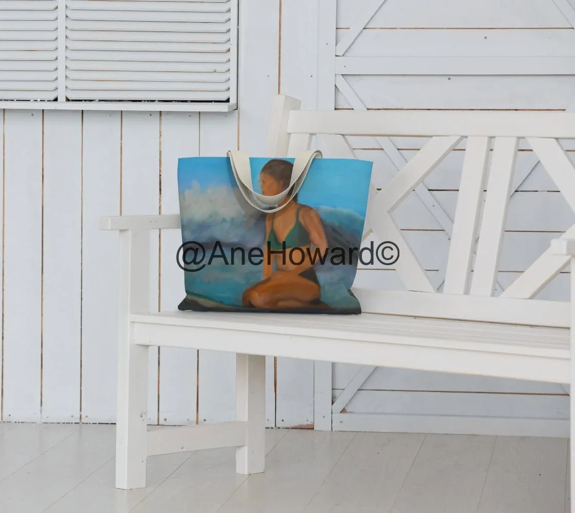 Surfer Girl Large Cotton Tote Bag