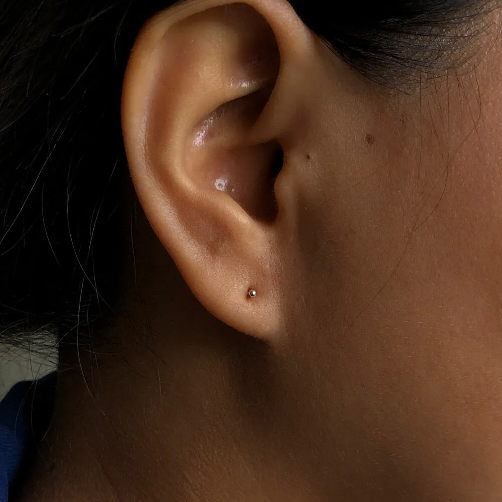 Tiny Silver Ear Studs (1.5mm)