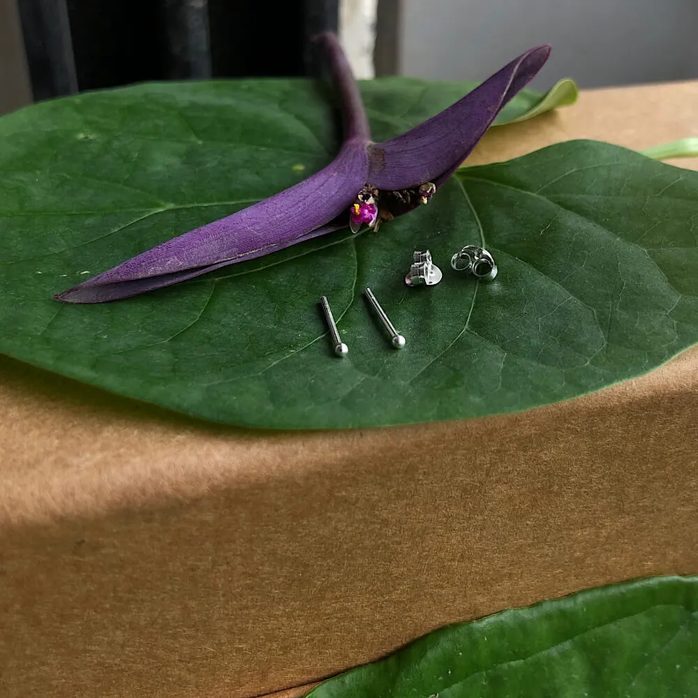 Tiny Silver Ear Studs (1.5mm)