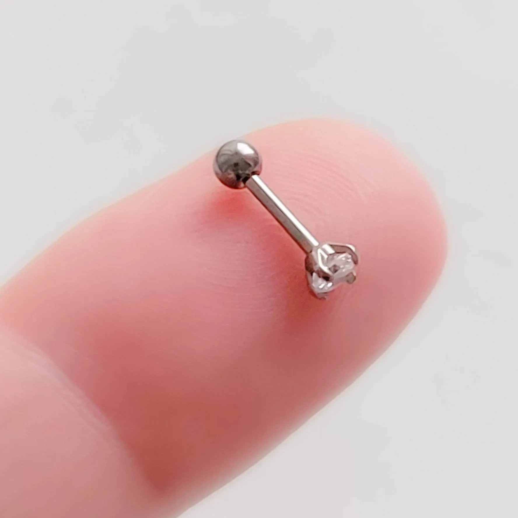 Titanium and Diamond CZ Ball Back Studs