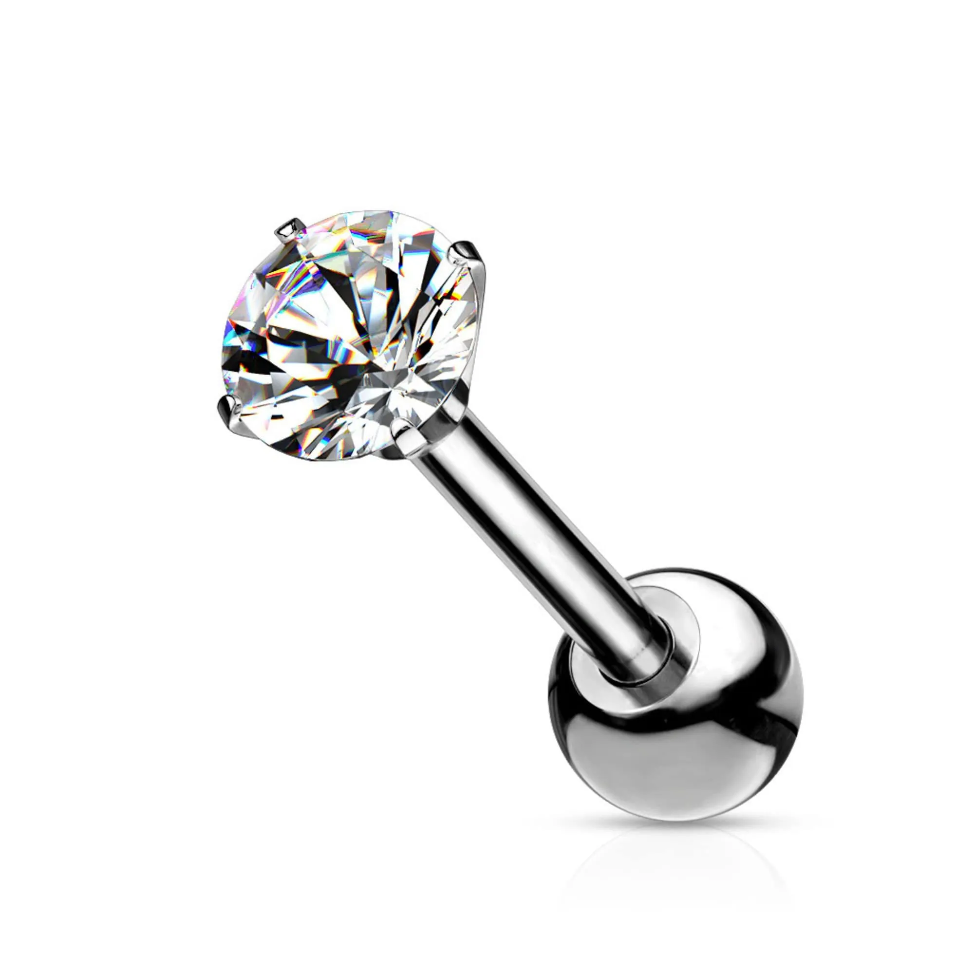 Titanium and Diamond CZ Ball Back Studs