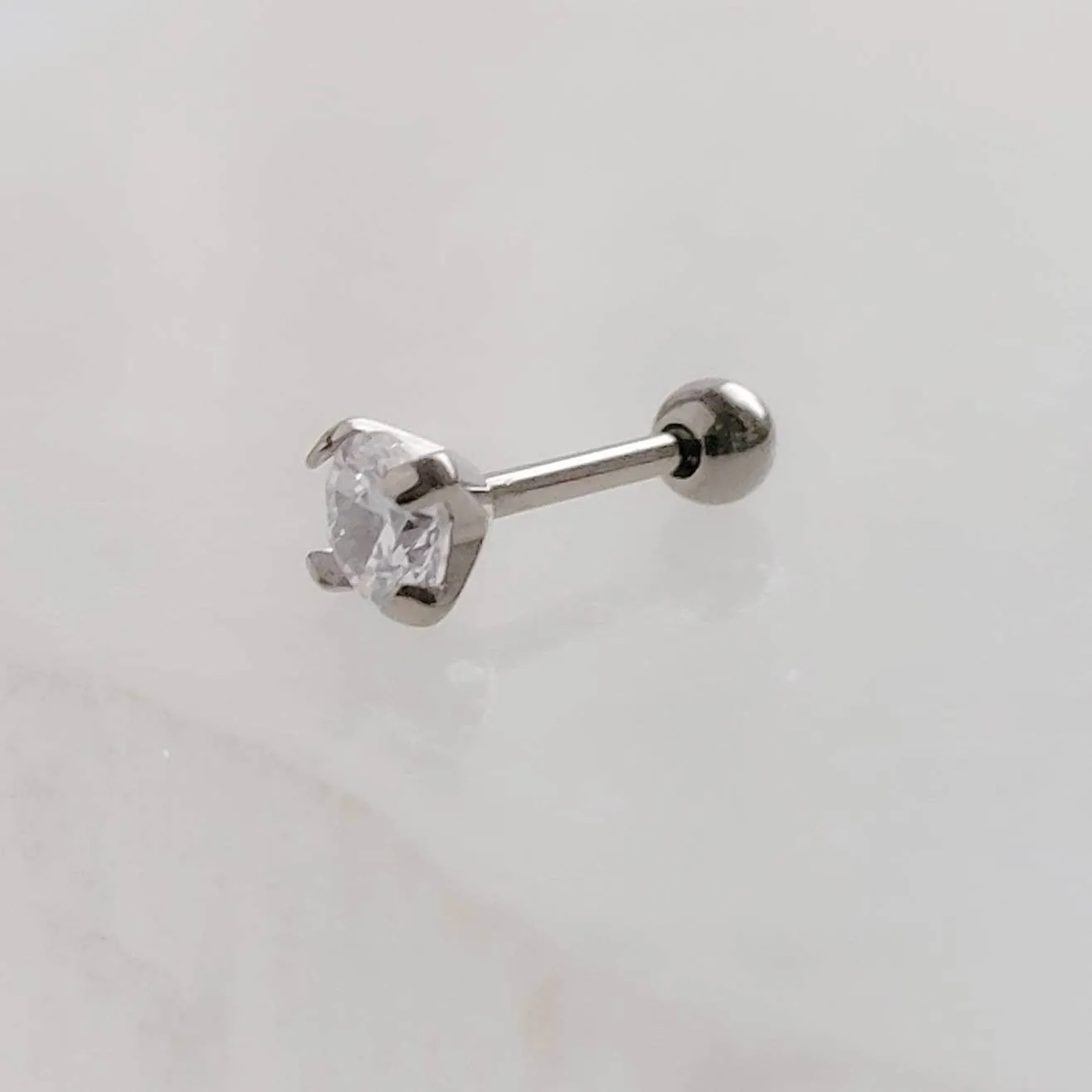 Titanium and Diamond CZ Ball Back Studs