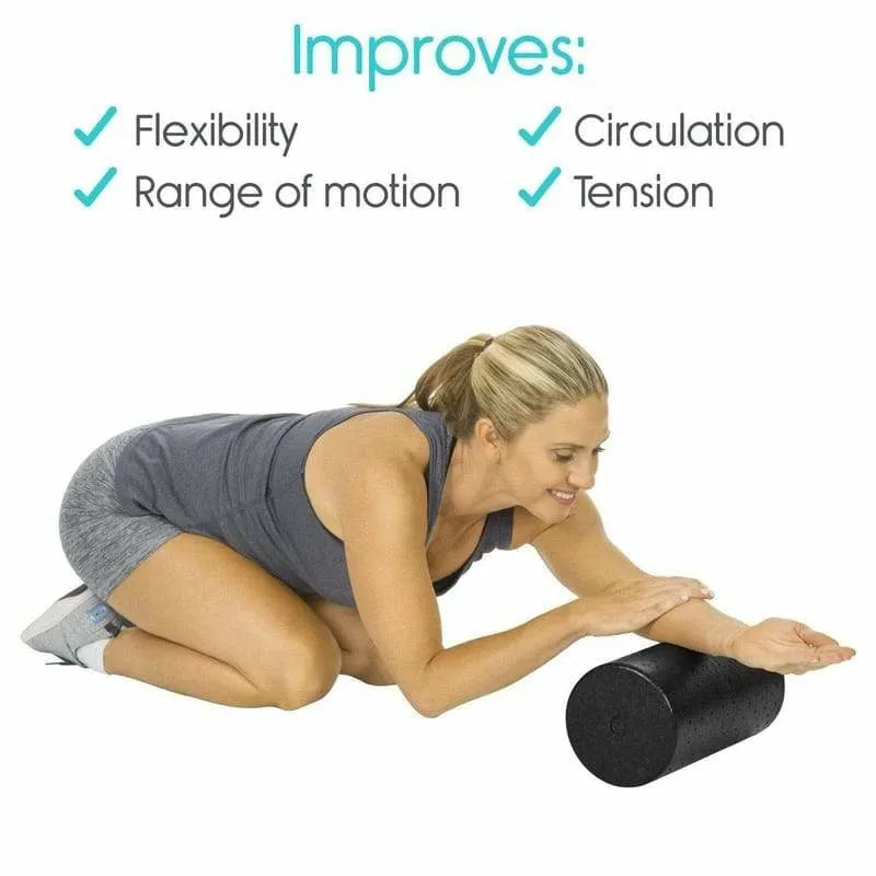 Vive Health 36" Massager Foam Roller - Black