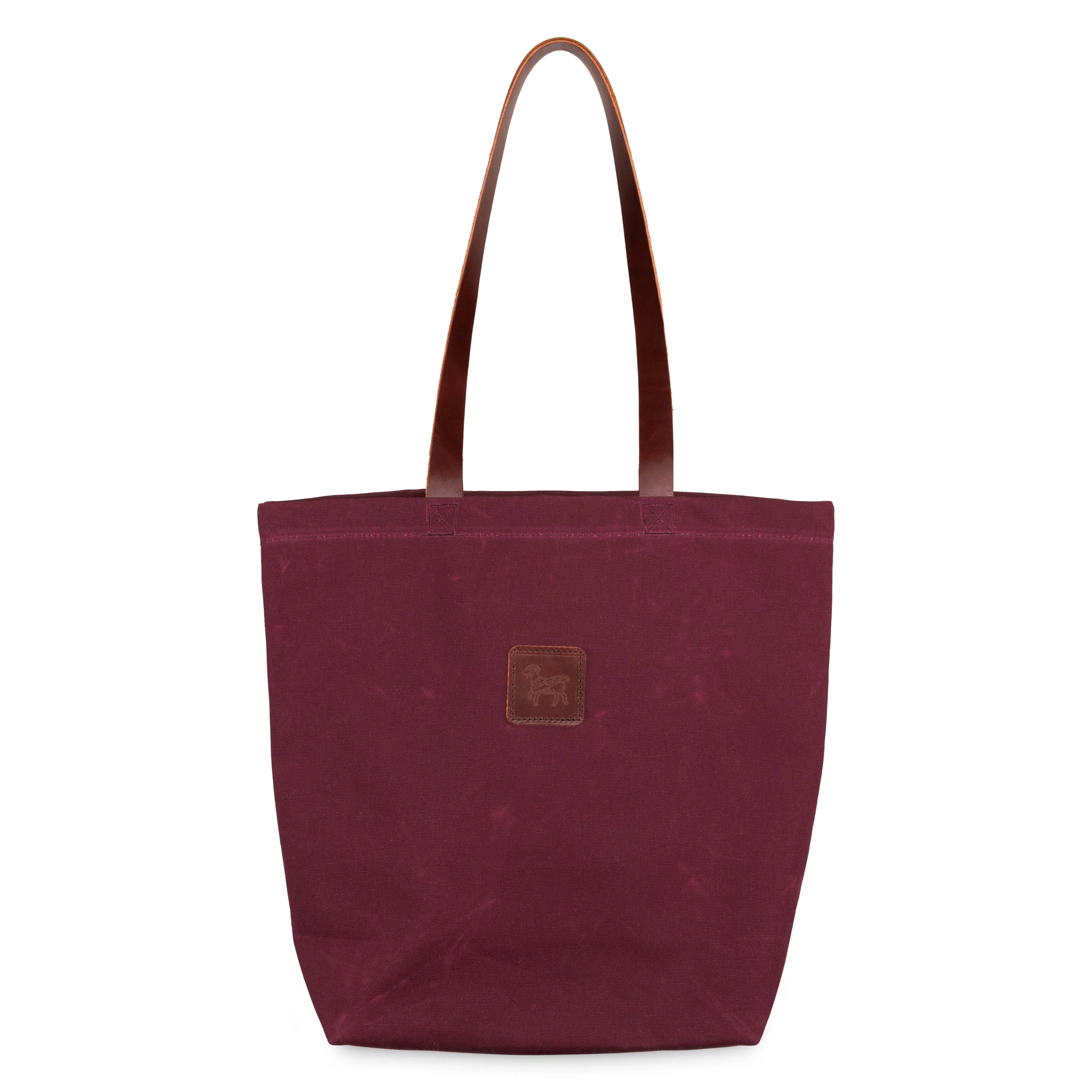 Waxed Canvas Tote Bag - Burgundy