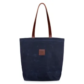 Waxed Canvas Tote Bag - Navy
